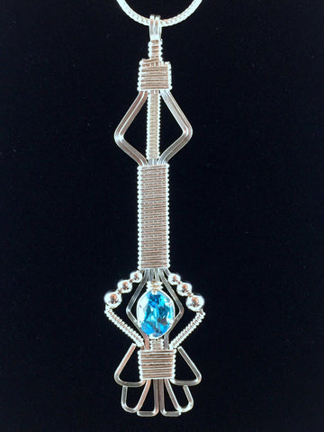 Swiss Blue Topaz Byzantine Pendant