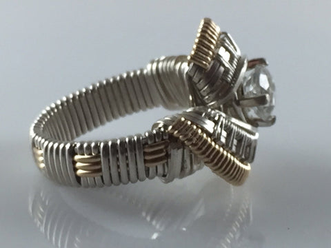 Spartan White Topaz Wire Wrapped Ring