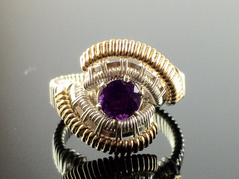 Spartan Amethyst Wire Wrapped Ring