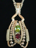 Peridot and Garnet Coiled Amulet