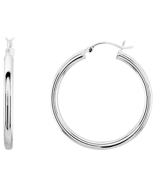 Sterling Silver Tube Earrings (Large)