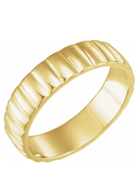Grooved Pattern Wedding Band