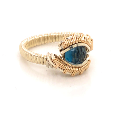 Petite Pulse London Blue Topaz Ring