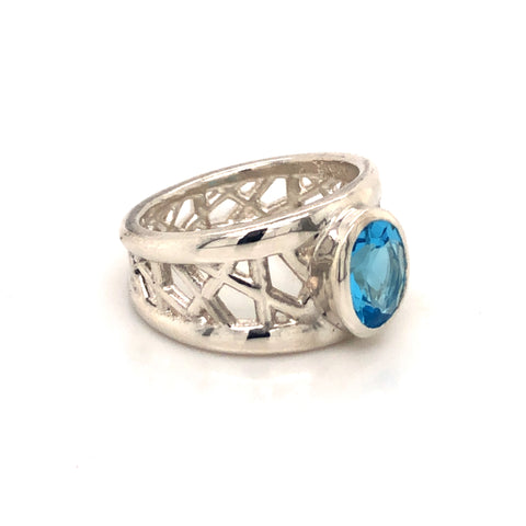 Swiss Blue Topaz Connection Ring